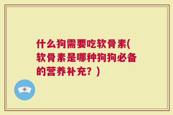 什么狗需要吃软骨素(软骨素是哪种狗狗必备的营养补充？)