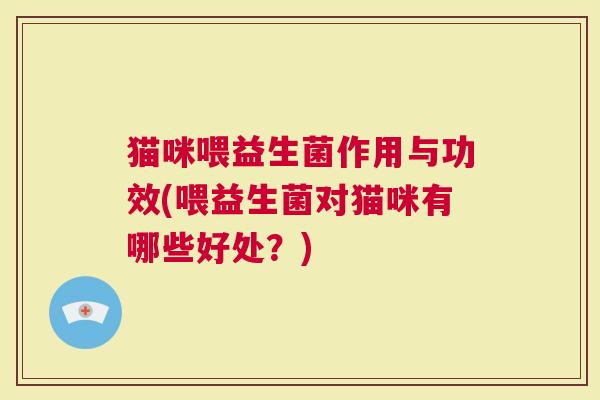 猫咪喂益生菌作用与功效(喂益生菌对猫咪有哪些好处？)