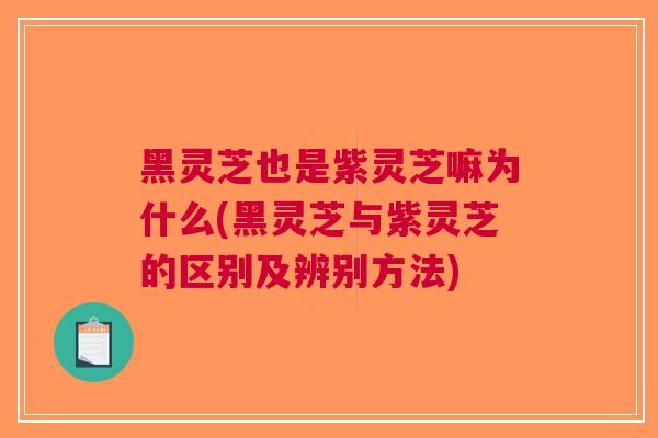 黑灵芝也是紫灵芝嘛为什么(黑灵芝与紫灵芝的区别及辨别方法)