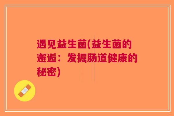 遇见益生菌(益生菌的邂逅：发掘肠道健康的秘密)