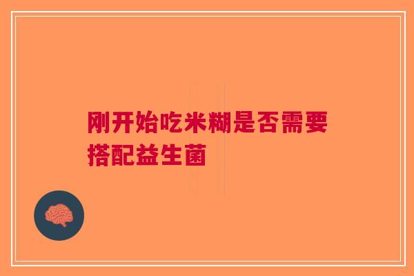 刚开始吃米糊是否需要搭配益生菌
