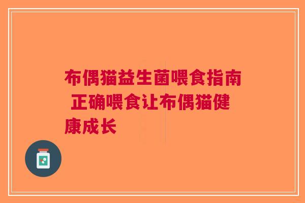 布偶猫益生菌喂食指南 正确喂食让布偶猫健康成长