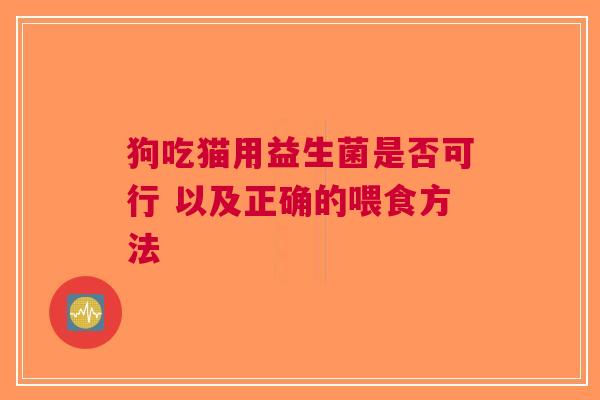 狗吃猫用益生菌是否可行 以及正确的喂食方法