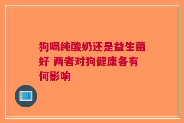 狗喝纯酸奶还是益生菌好 两者对狗健康各有何影响